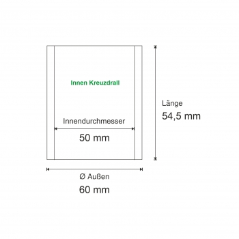 Buchse, Stahl, gehärtet Ø 50x60x55 mm, schweißbar (IS)